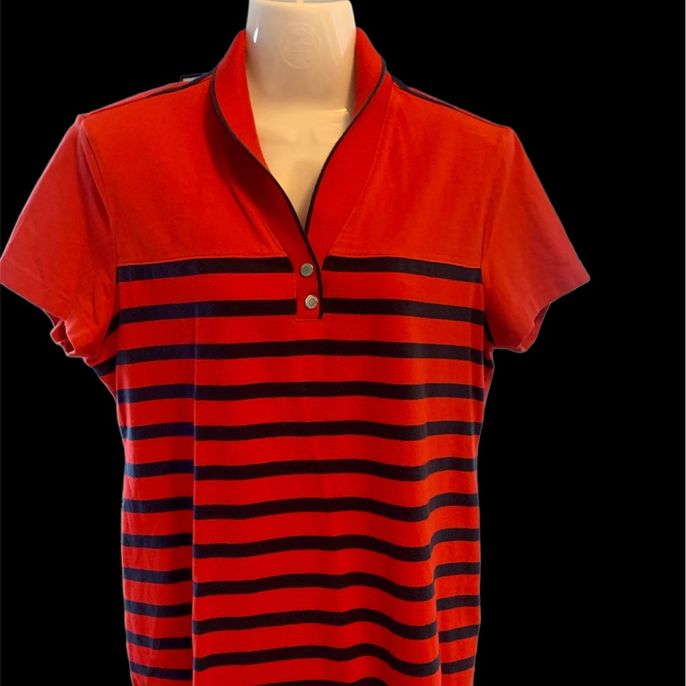 Nautica Cotton Top, Red/White, Size XL